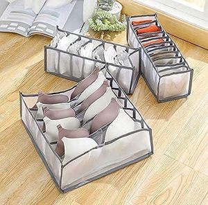 Pack of 3 Foldable Closet Organizers and <b>Storage</b> Dresser Drawer Dividers Drawer Organizer <b>Clothes</b> - Product Image 1