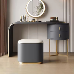 Table de maquillage démontable en panneau de fibres densifiées, design moderne et épuré, style luxe léger, pour mobilier de chambre moderne - Product Image 1