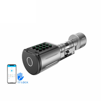 Serrure de porte intelligente de haute qualité en acier inoxydable avec cylindre APP, empreintes digitales et mot de passe, étanche IP66, déverrouillage TTlock/Tuya