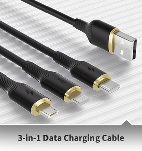 Câble de charge rapide 3 en 1, design grec-romain, universel pour tous les téléphones et appareils, norme UE/US - Product Image 1