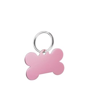 Ciondolo Osso Rosa per Identificazione Animali Domestici 25x38 mm - Product Image 1
