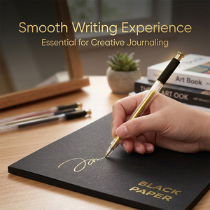 Set di 48 Penne Gel Colorate in Acrilico Portatili con Scatola Portaoggetti e Sketchbook Nero, Adatte per Disegno Artistico, Diario, Fai-da-Te e Artigianato - Product Image 2