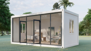 Prefab Tiny văn phòng Modular nhà tiền chế di chuyển Glass tường container nhà xây dựng - Product Image 3