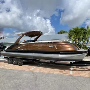 Allhouse casa-barco iate de pesca de 23 pés pontão de alumínio barco-casa pontão para festas com motor à venda