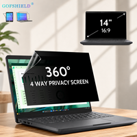 360 ° Pantalla de Privacidad para Portátil de 4 Vías, 14 Pulgadas, Anti Luz Azul, Relación de Aspecto 16:9, Cobertura Total, Sin Burbujas, Mate, Antideslumbrante