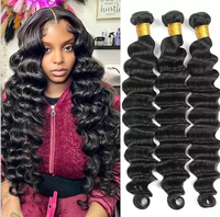 Vente en gros de cheveux naturels non teints pour tresses profondes, sans trame, tresses synthétiques, 100% cheveux humains bruts vierges brésiliens Remy de grade 10A
