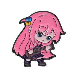 Chic <span class=keywords><strong>Manga</strong></span> inspirado en el Anime Bocchi <span class=keywords><strong>Rock</strong></span> guitarra broche lindo cómic chicas solapa insignia Musical esmalte pines recuerdos fundición técnica - Product Image 6