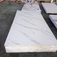 Lámina de PVC Blanca Brillante, Panel de PVC con Efecto Mármol UV para Decoración de Paredes de Gabinetes de Cocina