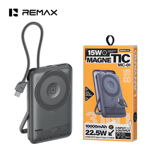 REMAX MC-01 22.5W Battery Pack Foldable Stand Portable <strong>Charger</strong> Fast Charging 10000mAh Magnetic Wireless Power Bank with Cables - Product Image 1