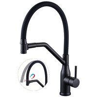Robinet de cuisine rotatif chaud-froid à aspiration magnétique russe, en alliage de cuivre électroplaqué, avec cartouche céramique, monotrou, en silicone