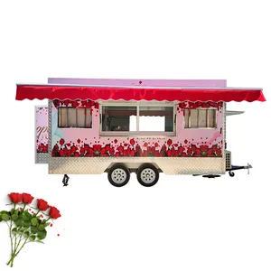 Customized New Design Burger Kiosk Bakery Food Trailer Outdoor food trailers With Mobile Kitchen Equipments For Sale US