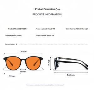 Gafas con Filtro de Luz Azul, Montura Redonda de Material TR90, Unisex, Diseño Moderno, Suministro Directo de Fábrica al por Mayor - Product Image 3
