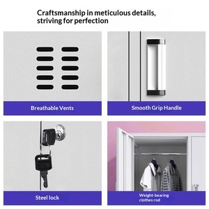 Armario de Acero de 6 Puertas, Independiente, Moderno, Resistente y Portátil, con Cerradura y Gran Capacidad para Dormitorio - Product Image 4