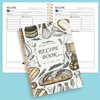 Carnet de notes personnalisé avec couverture rigide, reliure spirale A5, marque-pages adhésifs, carnet de recettes, mon livre de recettes