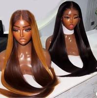 Perruque 13x6 HD sans colle SDD Vietnam Bone Straight, qualité supérieure, perruques de cheveux humains colorées ombrées tendance pour femmes, perruque 13x4 en cheveux vierges