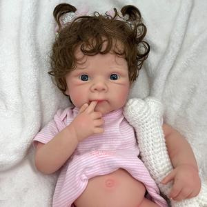 OEM yeniden doğmuş bebekler yumuşak silikon yeniden doğmuş 19 "Bettie mikro köklü saç gerçekçi arkadaşı ile bebek kızlar için duygusal sağlık - Product Image 4