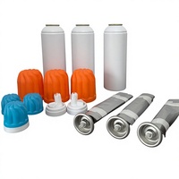 Bouteille aérosol cylindrique en fer blanc pour usage industriel avec finition laquée mate, impression sérigraphique et bouchon à couronne scellé