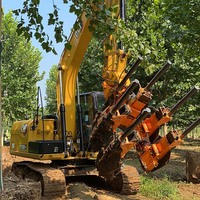 Pelle à arbres hydraulique robuste pour chargeuse compacte, professionnelle, industrielle, homologuée CE, machine commerciale pour l'abattage d'arbres