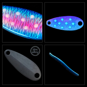 Leurre Cuillère Luminescent UV 2.3g 3.5g 5g en Alliage de Zinc, Micro-Anguille Métallique <span class=keywords><strong>pour</strong></span> Toutes les Couches d'Eau, Pêche à la <span class=keywords><strong>Truite</strong></span> et à la Perche en Eau Douce, Ultra-Léger - Product Image 3