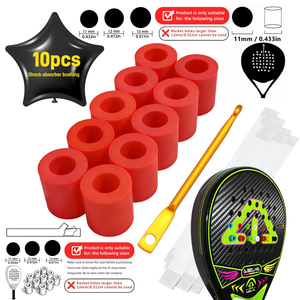 ABELHA 10 pezzi di ammortizzatori per racchette da <span class=keywords><strong>padel</strong></span>, migliorano la potenza del colpo e riducono le vibrazioni, ammortizzatori per accessori da <span class=keywords><strong>racchetta</strong></span> da paddle tennis - Product Image 1