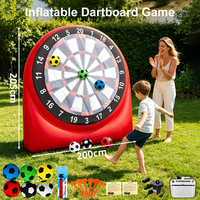 Superbe cible de fléchettes gonflable pour jeux de football, de tir au but et de tennis, avec marqueur de score, piquets de sol et système auto-agrippant 3+