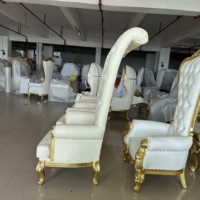 Chaise de mariage de luxe européenne dorée à dossier haut, style princesse, personnalisable pour événements