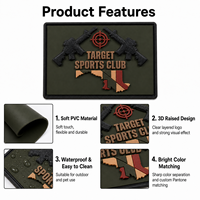 Écusson personnalisé en PVC caoutchouc 3D en relief, badge d'équipe sportive, logo de club personnalisé, écusson rectangulaire pour équipement, sacs à dos, vêtements