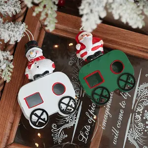 Navidad Iron Crafts Santa Snowman Small Train Christmas Tree Pendant Garden Decor Xmas Tree Hanging Christmas Ornaments