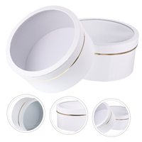 Boîte en Carton Ronde Blanche Sur Mesure, Faite à la Main, Avec Couvercle et Fenêtre, Pour Emballage et Présentation d'Articles Durables