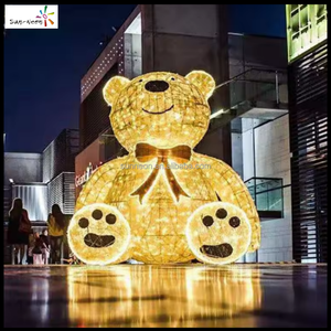 Decoraciones navideñas de exterior con luces LED en forma de oso para decoración festiva al aire libre - Product Image 2