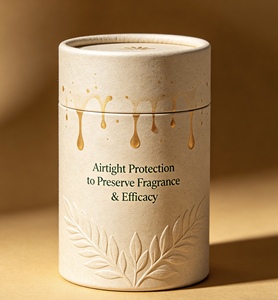 Custom Logo Printed Matte Paper Tube Cylinder Packaging for Aromatherapy <b>Oil</b> Beauty Gift <b>Set</b> - Product Image 3