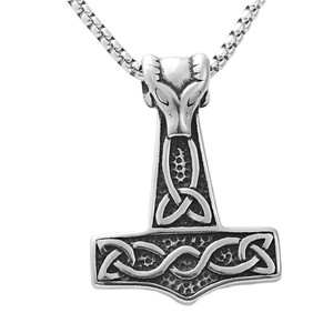 yunnique Thor Hammer Pendant Stainless Steel Men's Necklace Retro Geometric Design Gift 190135 - Product Image 4