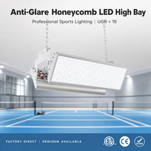 Lámpara LED Lineal Antideslumbrante MIC para Techos Altos, Iluminación Deportiva Tipo Panal para Canchas de Pickleball, Bádminton y Gimnasios, Certificación ETL CE RoHS - Product Image 1