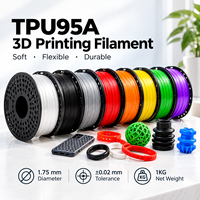 Filament d'imprimante 3D TPU95A, souple et flexible, tolérance de ±0,02 mm, résistant à l'usure pour l'impression 3D FDM, pièces fonctionnelles flexibles