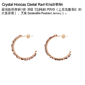 Boucles d'oreilles créoles en cristal, acier inoxydable 316L, plaqué or PVD, bijoux durables et résistants - Product Image 2