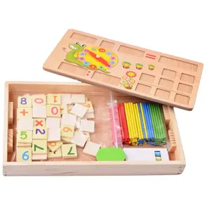 Multifunctional Arithmetic toy Mathematical counting Sticks wooden learning toy with drawing board