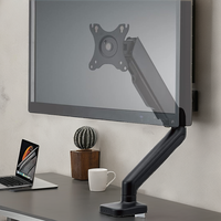 Nouveau support d'écran Elecom, bras simple en alliage d'aluminium, compatible avec les écrans de 17 à 32 pouces, capacité de charge de 9 kg, ressort à gaz, compatible VESA, noir