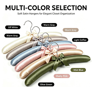 Cintres rembourrés en satin avec nœud, cintres en tissu doux, cintres décoratifs pour <span class=keywords><strong>robe</strong></span> de mariée, <span class=keywords><strong>pull</strong></span>, rangement de placard - Product Image 1