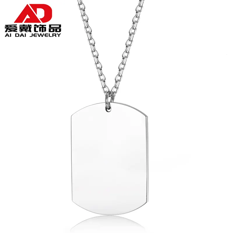 Simple personality titanium steel men and women necklace hip hop hipster street dance necklace military brand jewelry
