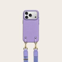 Casing Kulit Nappa Logo Kustom untuk iPhone 17 Series, Model Selempang OEM dengan Tali Lepas Pasang dan Lanyard
