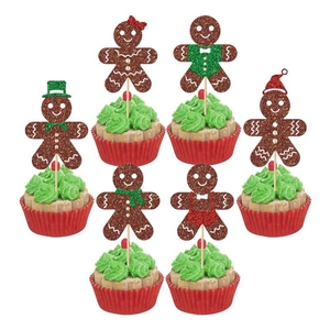Adornos de Cupcakes de Hombre de Jengibre Navideños para Baby Shower, Decoraciones para Fiestas de Revelación de Género, Ideales para Celebraciones con Temática Navideña - Product Image 1