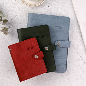 EW-Bloc de notas de hoja suelta de cuero de grano retro, libreta con hebilla impermeable simple y creativa, 5 A6 A7 - Product Image 1