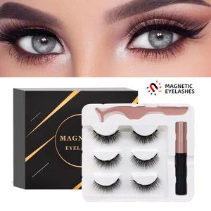 Multiple Styles Magnetic Eyelashes 3 Pairs Of Fluffy Magnetic Eyeliner And Magnetic Eyelash Kit