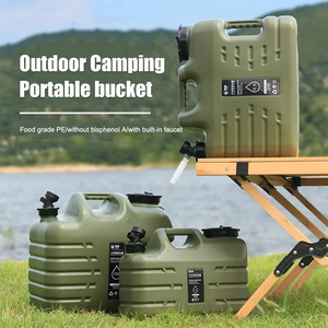 Seau à eau en plastique de 11 L, grande capacité, <span class=keywords><strong>bidon</strong></span> portable avec <span class=keywords><strong>robinet</strong></span> détachable, sans fuite, pour les voyages en plein air et la conduite - Product Image 5