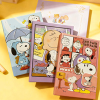 Cuaderno de Tapa Dura con Cierre Magnético Snoopys 32K, Bonito Cuaderno de Dibujos Animados, Diario Grueso, Libreta de Notas, Papelería para Estudiantes