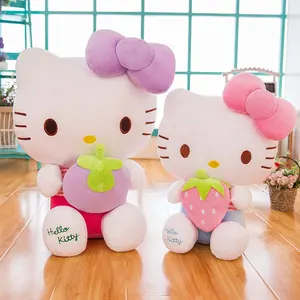 Mignon doux Anime Figure poupées raisin Orange fraise célèbre dessin animé chat Kitty jouets en peluche