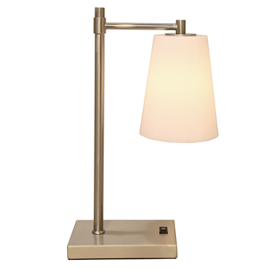 Lámpara de Mesa Redonda Moderna de Hierro Negro con Pantalla de Vidrio Blanco para Vestíbulo de Hotel - Product Image 4