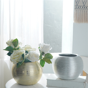 <span class=keywords><strong>Vase</strong></span> de fleurs en forme de boule d'argent, décoration nordique vintage de luxe, support de table en <span class=keywords><strong>céramique</strong></span>, <span class=keywords><strong>vase</strong></span> à fleurs ikeba - Product Image 5