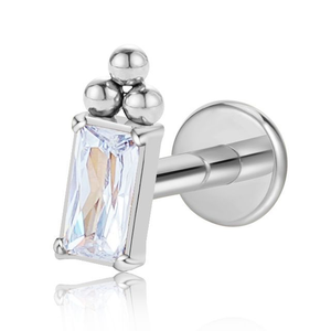 Piercing de Labret Personalizado de Titanio G23/F136 con Rosca Interna, Zirconia y Corona de Corazón, Joyería para Lengua, Cartílago y Oreja - Product Image 2