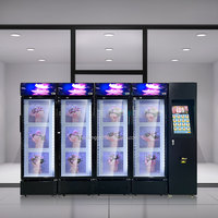 Vente au détail sans pilote 10/12 grilles distributeur floral distributeur automatique de fleurs à fenêtre transparente pour métro